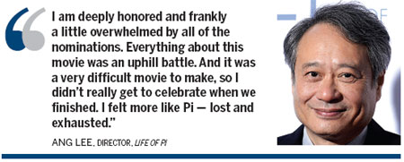Lincoln, Life of Pi top Oscar nominations