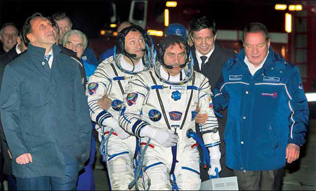 Space station crew take shortcut