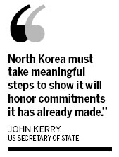 Kerry says talks possible if Pyongyang works for peace