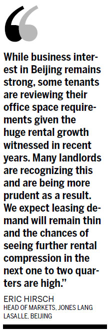 Grade A office rents under pressure after years of rises