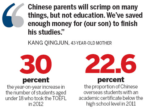 Chinese students head overseas at younger ages