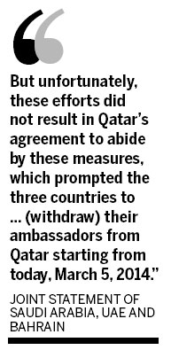3 Gulf Arab states recall top envoys to Qatar