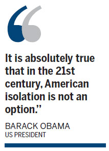 Obama seeks middle ground between intervention, isolation