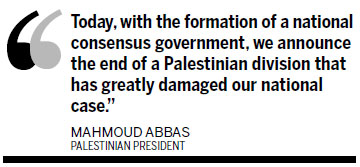 Palestinian unity govt sworn in