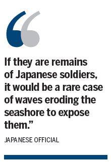 Waves unearth remains of 'WWII Japan soldiers' in Pacific