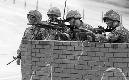 Shooting suspect surrounded