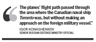 Russia denies military jets approached Canadian ship