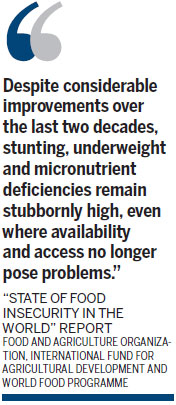 Hunger easing globally, though 1 in 9 people still undernourished
