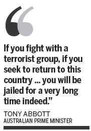 Australian leader warns jihadists they face prison