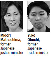 Double blow for Abe as ministers quit