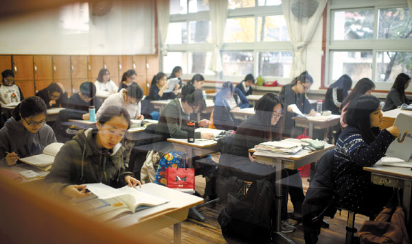 South Korea falls silent for high-pressure college exam