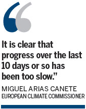 Slow progress as climate talks head into final day