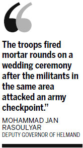 Afghan soldiers mistakenly bomb wedding