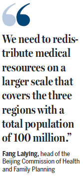 Medical resource redistribution to ease pressure on the capital