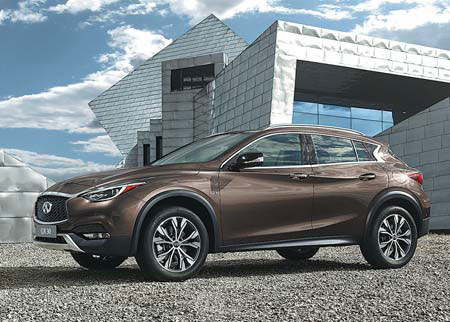 Carmaker debuts QX30 SUV model simultaneously in US and China