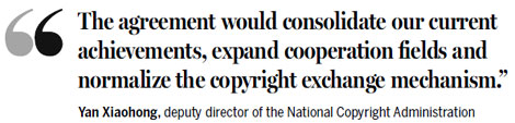 China signs copyright cooperation deal