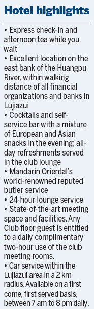 A relaxing business trip starts at Mandarin Oriental's club lounge