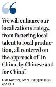 BMW quickens pace of localization strategy in China