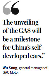 GA8 slated as milestone, for China's self-developed cars