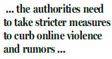Scourge of online violence must be stopped