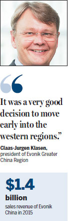 Evonik's specialty chemical products follow demand west