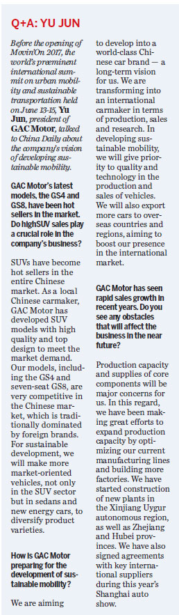 GAC Motor eyes intl markets, sustainability for growth