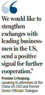 Li beckons US firms to invest in China