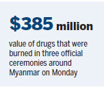 Nations torch drugs worth $1 billion