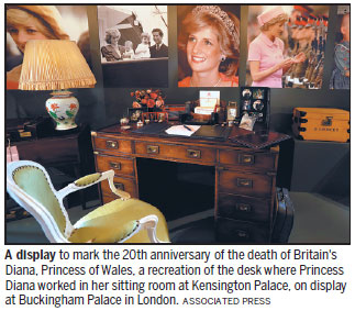 Buckingham Palace marks 20 years since Diana's death