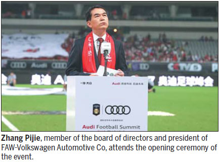 Audi achieving goal of backing soccer's development in China