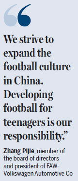 Audi achieving goal of backing soccer's development in China