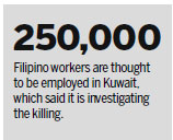 Suspects held in murder of Filipina maid
