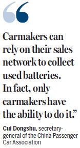 Retrieving, recycling new energy car batteries to bolster sector