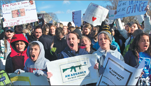 US students protest against gun violence