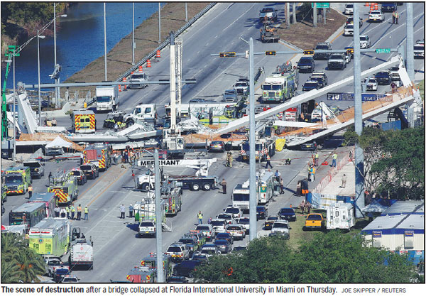 Fatalities after Miami footbridge collapses