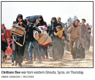 Mass exodus as Syrian army advances