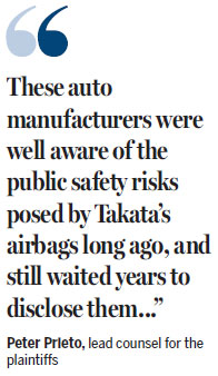 Lawsuits accuse top automakers of faulty air bags, delays