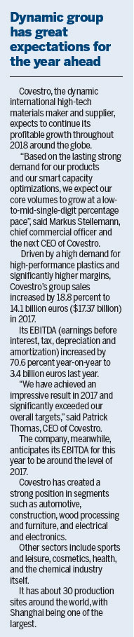 Covestro's sustainable future shines amid 2017 mainland sales growth