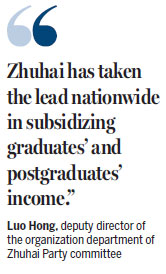 Generous incentives on offer for high-caliber talent in Zhuhai