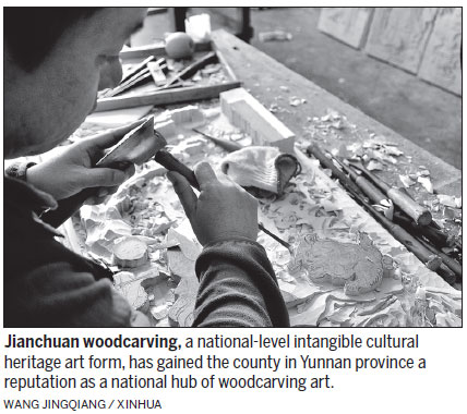 Inheritor ingrains carving skill in Korean businessman