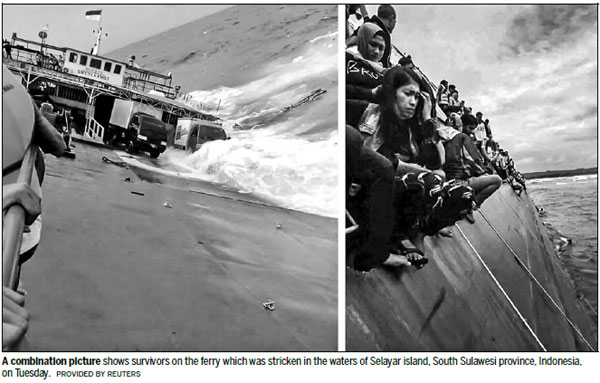 41 still missing after ferry tips over