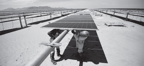 Solar park turns Mexican desert green