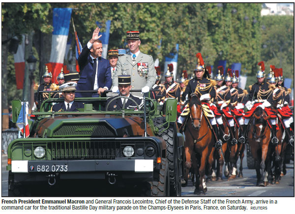 Military might marks Bastille Day