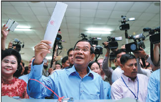 China greets Hun Sen over election win