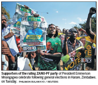 Zimbabwe's ruling party wins control of parliament