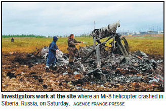 Helicopter crash kills 18 in Russia's Siberia