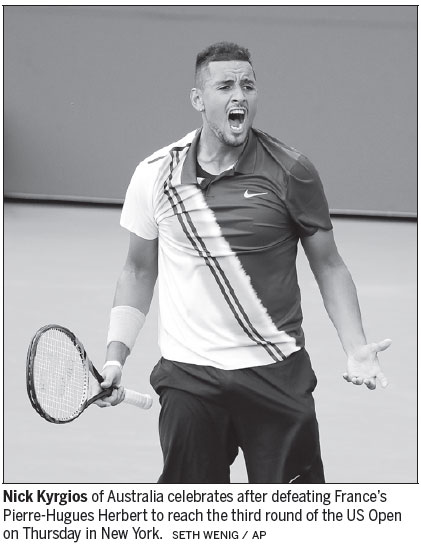 Umpire's pep talk causes stir in Kyrgios win