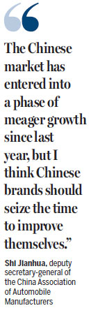Chinese carmakers urged to up game as sales decline