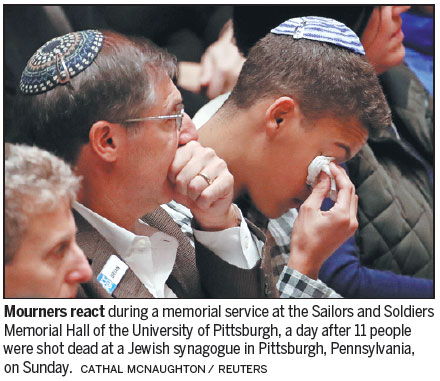 Emotional vigil for victims of US attack