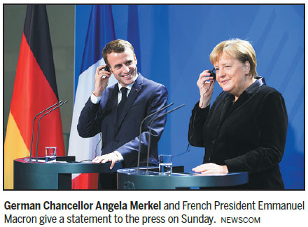 Macron stresses Europe peace role